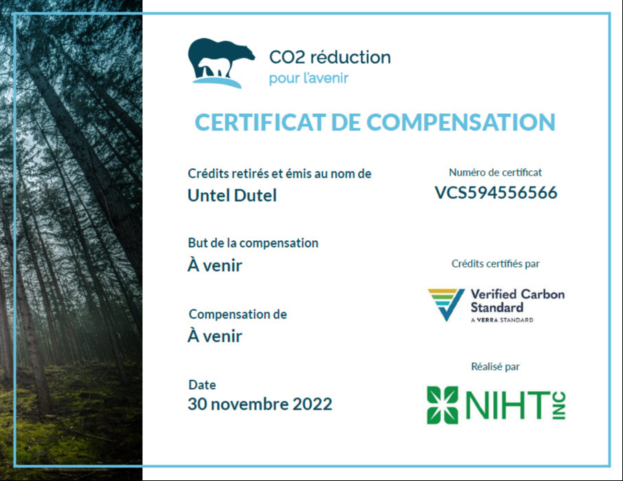 compensation certificat