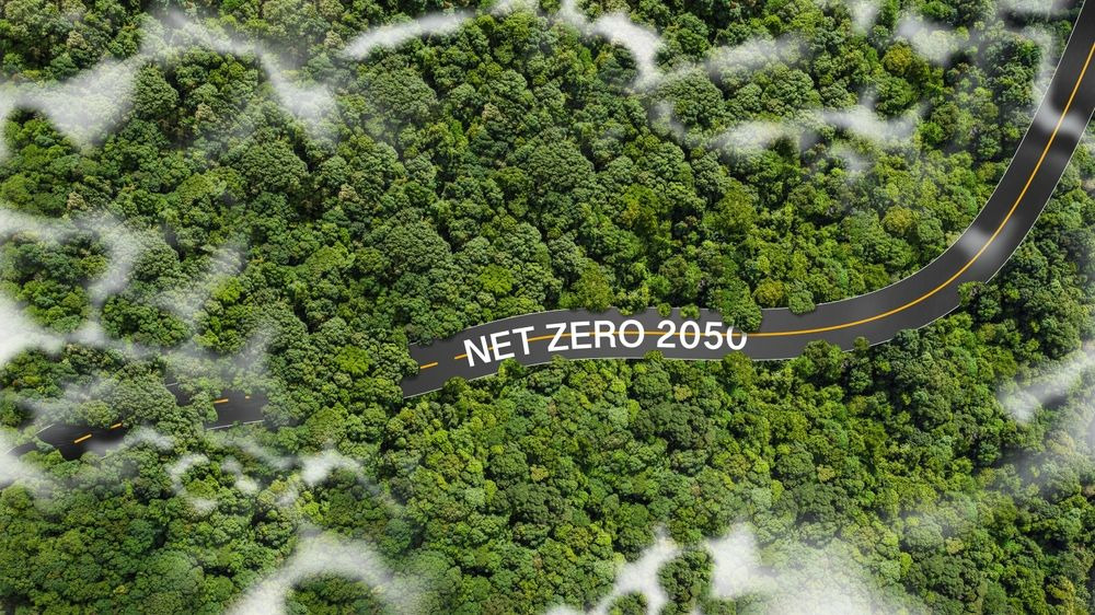 Net Zero 2050 Carbon Neutral and Net Zero Concept Natural Environment Long-term, climate-neutral strategy greenhouse gas emissions target